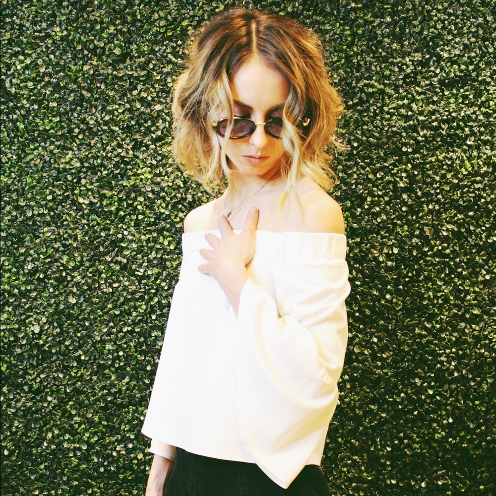ASOS White Bell Sleeve Top